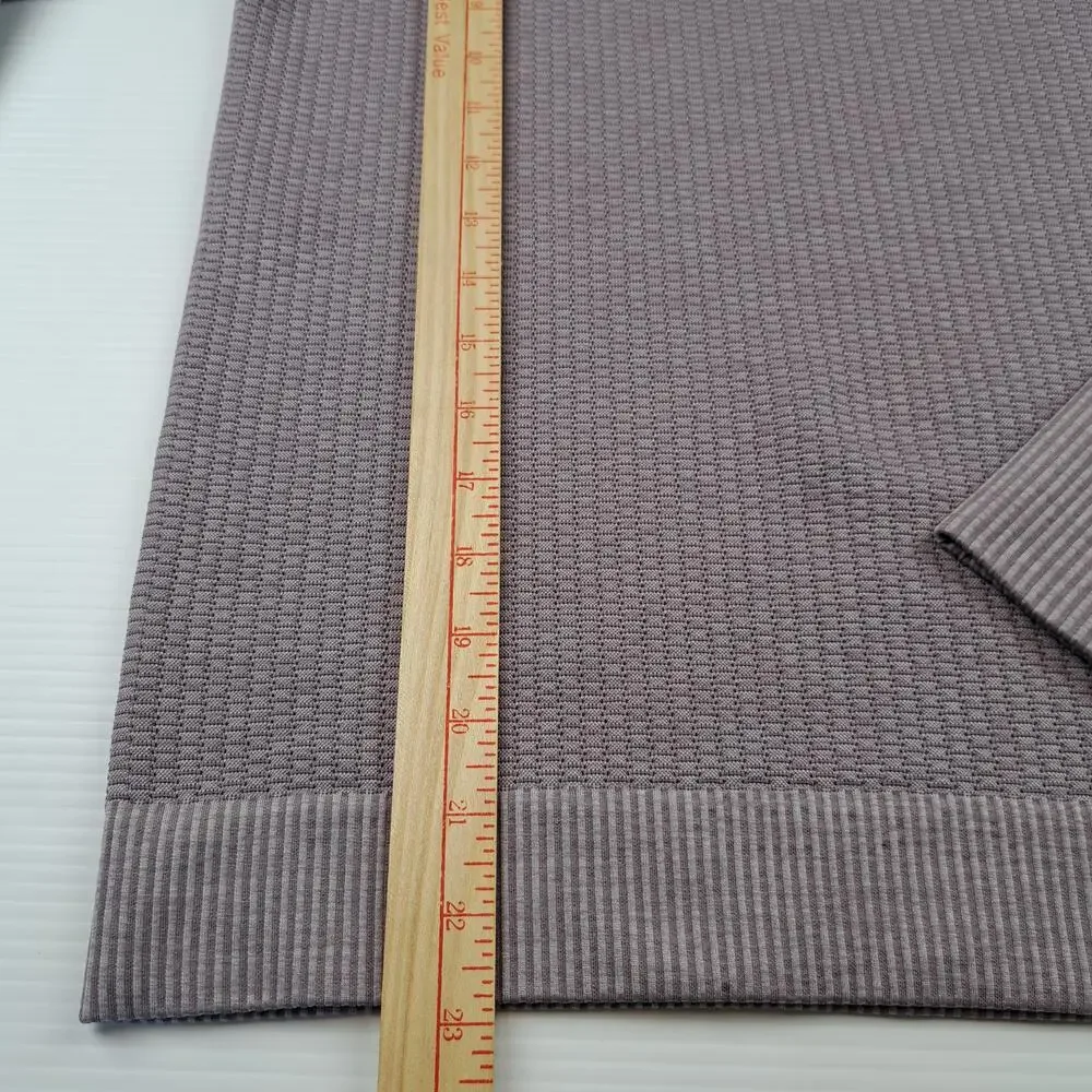 Lululemon Sweater Womens 4 Purple Rest Less Waffle Raglan Crewneck Pullover Top